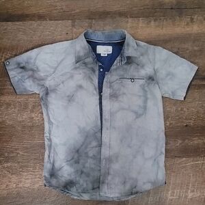 Stylish Kids Gray Button Down Shirt Sz 6 Large